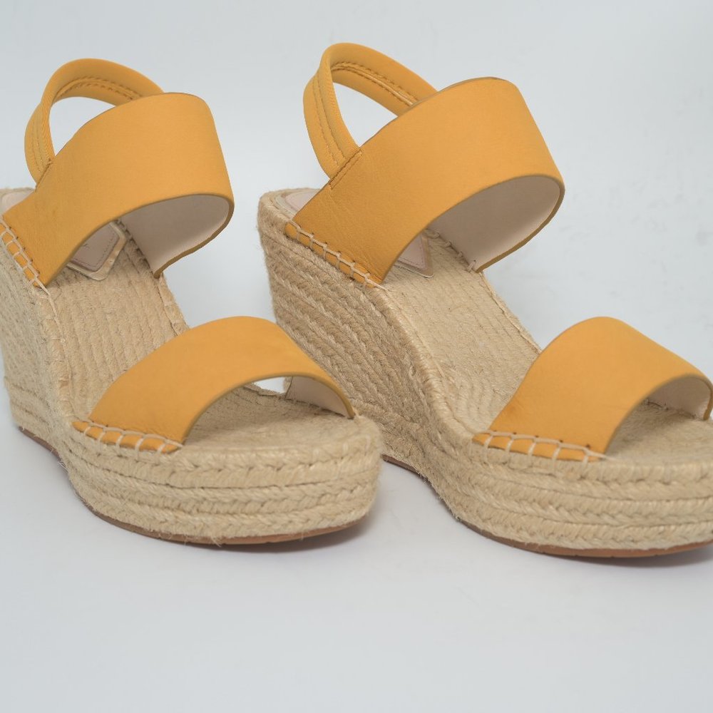 KATHERINE KELLY Sunflower yellow orla sandy wedges